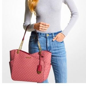 NWT Michael Kors Jet Set Large Logo Shoulder Bag